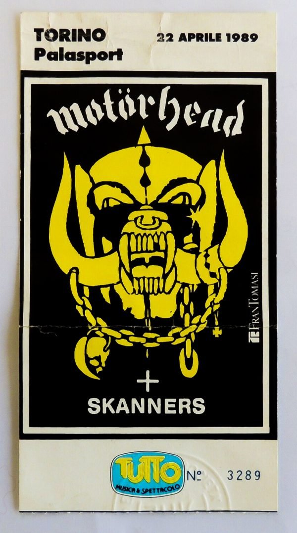 Ticket MOTORHEAD 1989 / 40X60CM / SERIE LIMITEE / RESINEE A LA MAIN