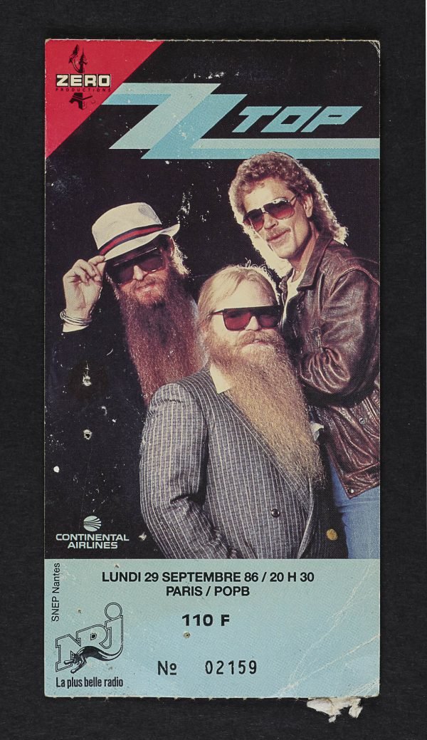 Ticket ZZ Top 1986